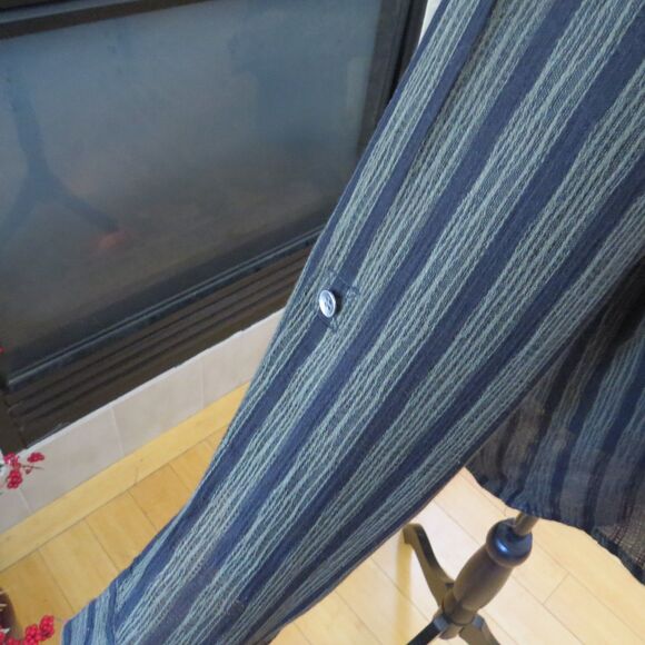 Rock & Republic Women's Green/Black Striped Lace Up Tunic L EUC - Picture 5 of 9